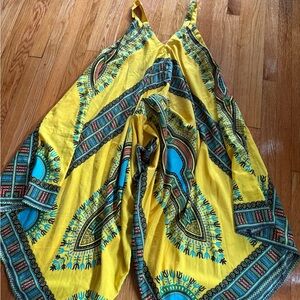 Vibrant Yellow and Blue Patterned Dress